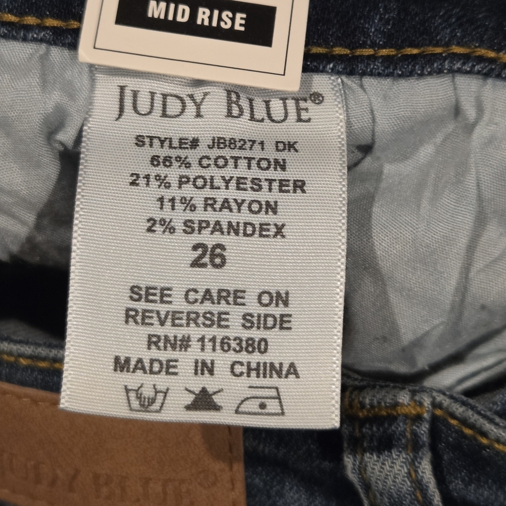 HOT ! Judy‎ Blue 29 Relaxed Fit Jeans Distressed Mid Rise Stretch JB8271 DK - Picture 8 of 8